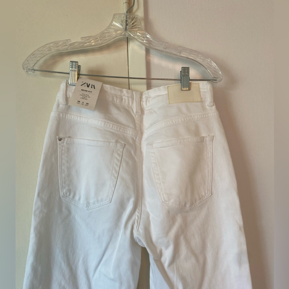 NWT WHITE ZARA MOM FIT DENIM JEANS SZ 6 - Picture 6 of 12